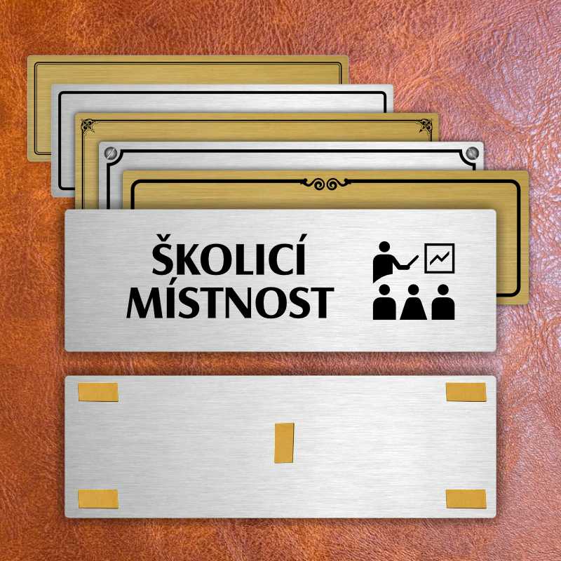 Školicí místnost, 200x66mm, stříbrná popiska 