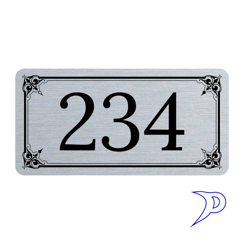 Plechové číslo, ozdobný rámeček
