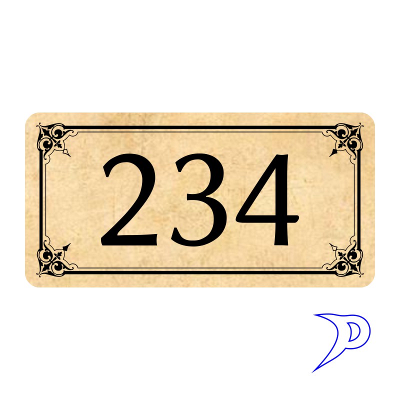 Plechové číslo, ozdobný rámeček