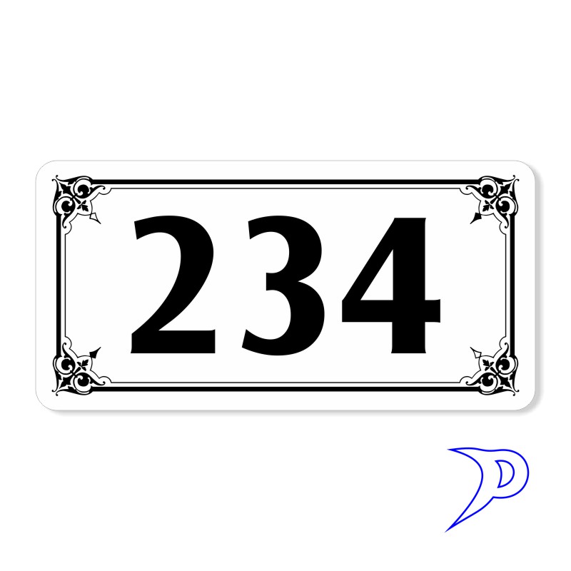 Plechové číslo, ozdobný rámeček