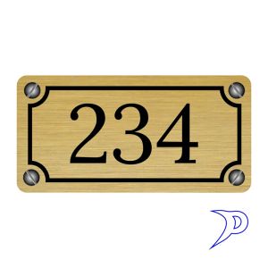 Plechové číslo 50x25mm, s imitací šroubků
