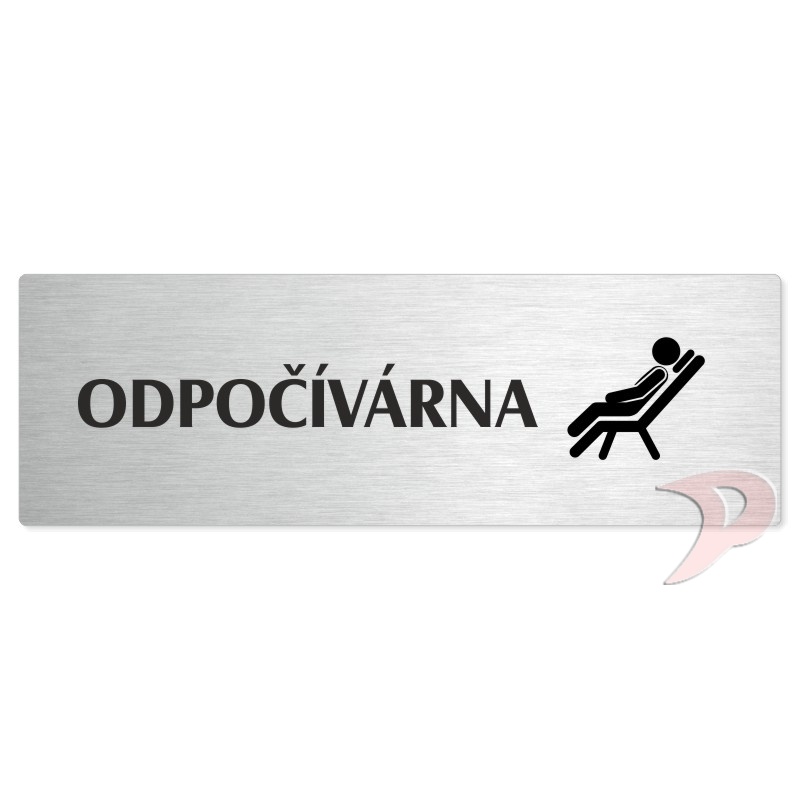 Odpočívárna, 240x79mm, stříbrná popiska 