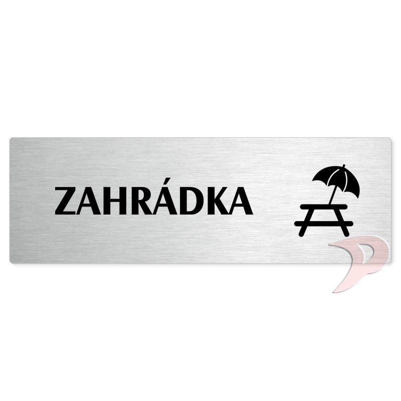 Zahrádka, 240x79mm, stříbrná popiska 