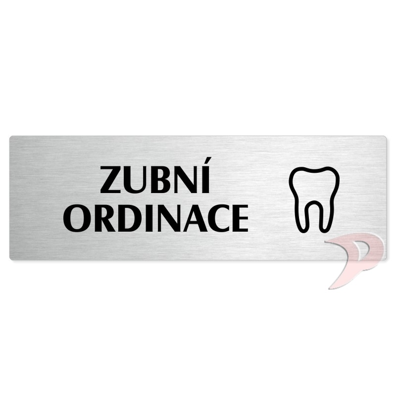 Zubní ordinace, 200x66mm, stříbrná popiska