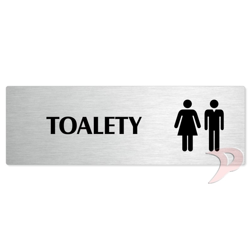 Toalety společné, 240x79mm, stříbrná popiska 