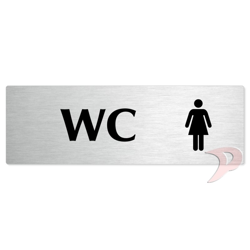 WC ženy, 240x79mm, stříbrná popiska 