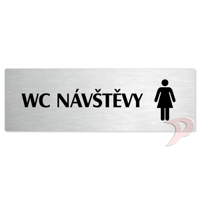 WC návštěvy ženy, 240x79mm, stříbrná popiska