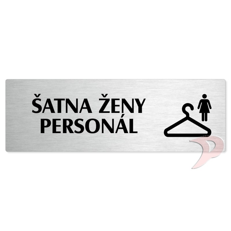 Šatna ženy personál, 200x66mm, stříbrná popiska 