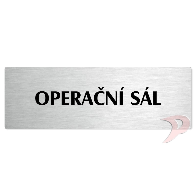 Operační sál, 240x79mm, stříbrná popiska