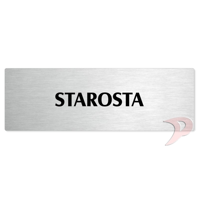 Starosta, 240x79mm, stříbrná popiska 