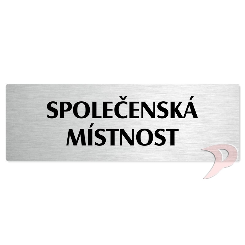 Společenská místnost, 200x66mm, stříbrná popiska 