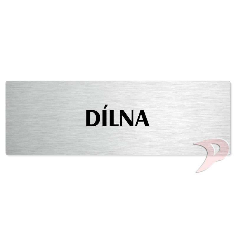 Dílna, 240x79mm, stříbrná popiska 