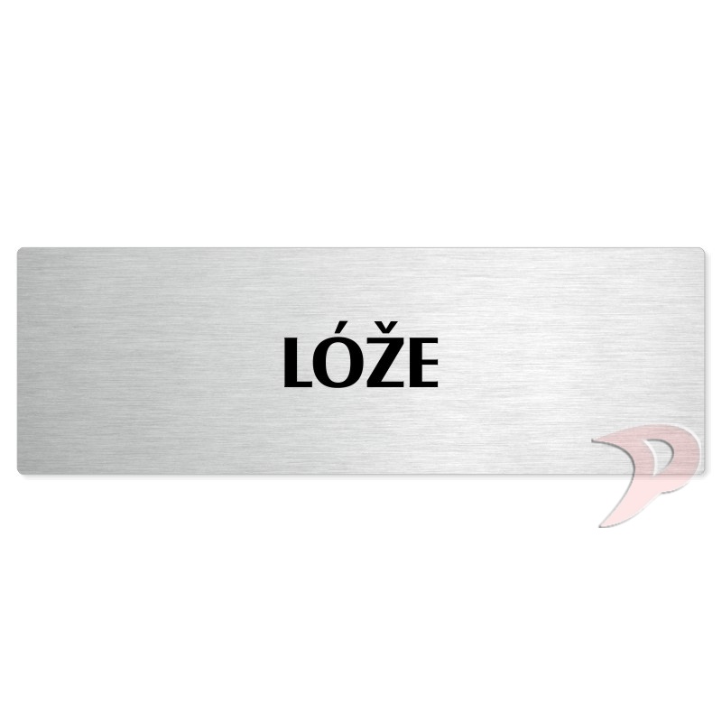 Lóže, 200x66mm, stříbrná popiska 