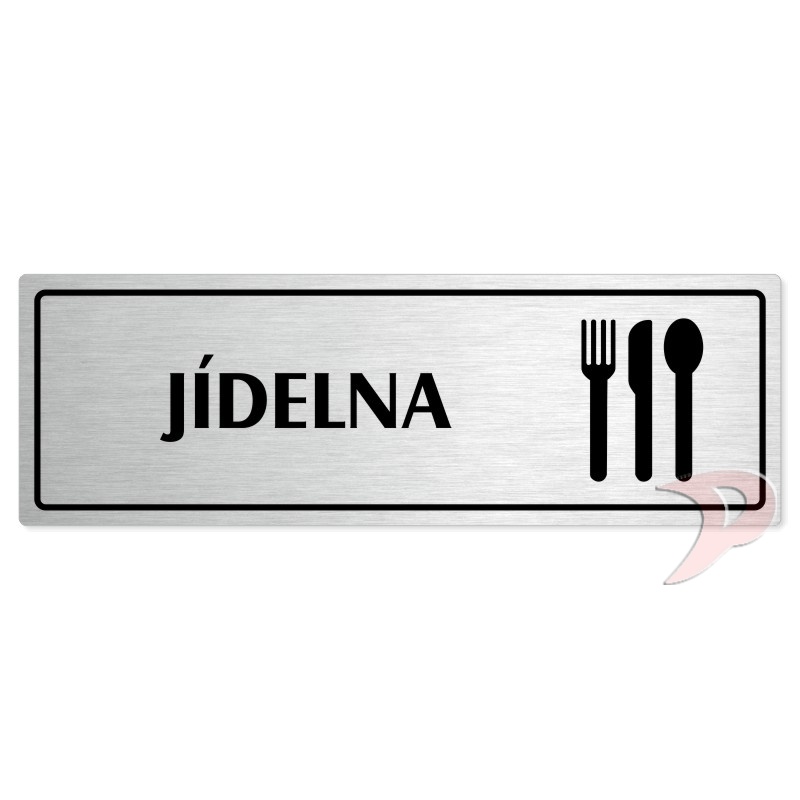 Jídelna, 240x79mm, stříbrná popiska s rámečkem