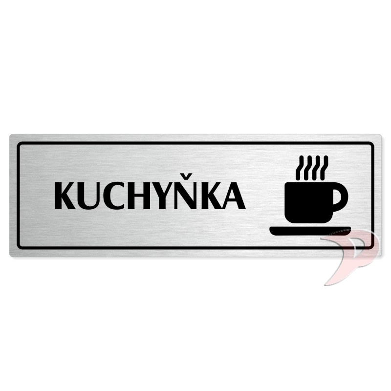 Kuchyňka, 240x79mm, stříbrná popiska s rámečkem