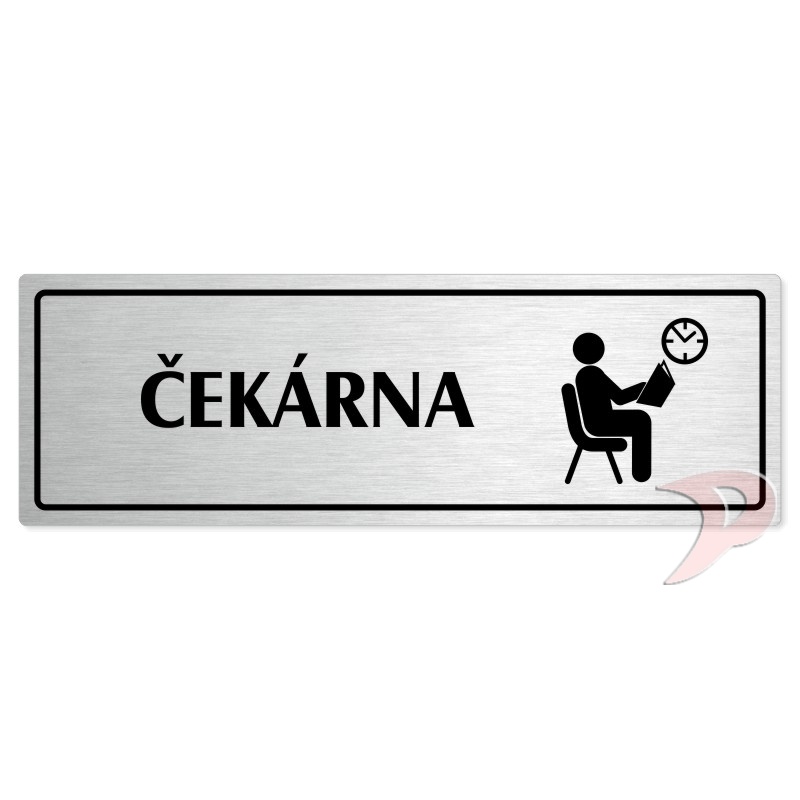 Čekárna, 200x66mm, stříbrná popiska s rámečkem