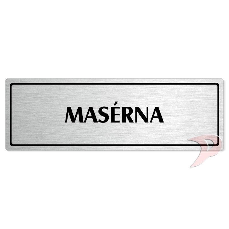 Masérna, 240x79mm, stříbrná popiska s rámečkem