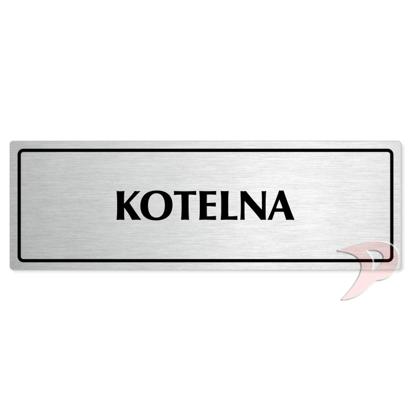 Kotelna, 240x79mm, stříbrná popiska s rámečkem