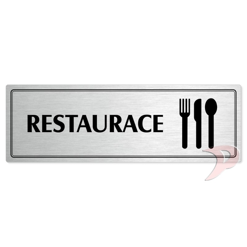 Restaurace, 240x79mm, stříbrná popiska s dvojtým rámečkem