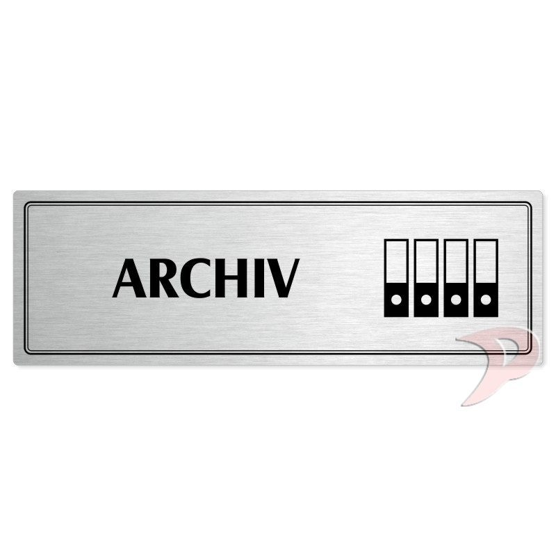 Archiv, 240x79mm, stříbrná popiska s dvojtým rámečkem