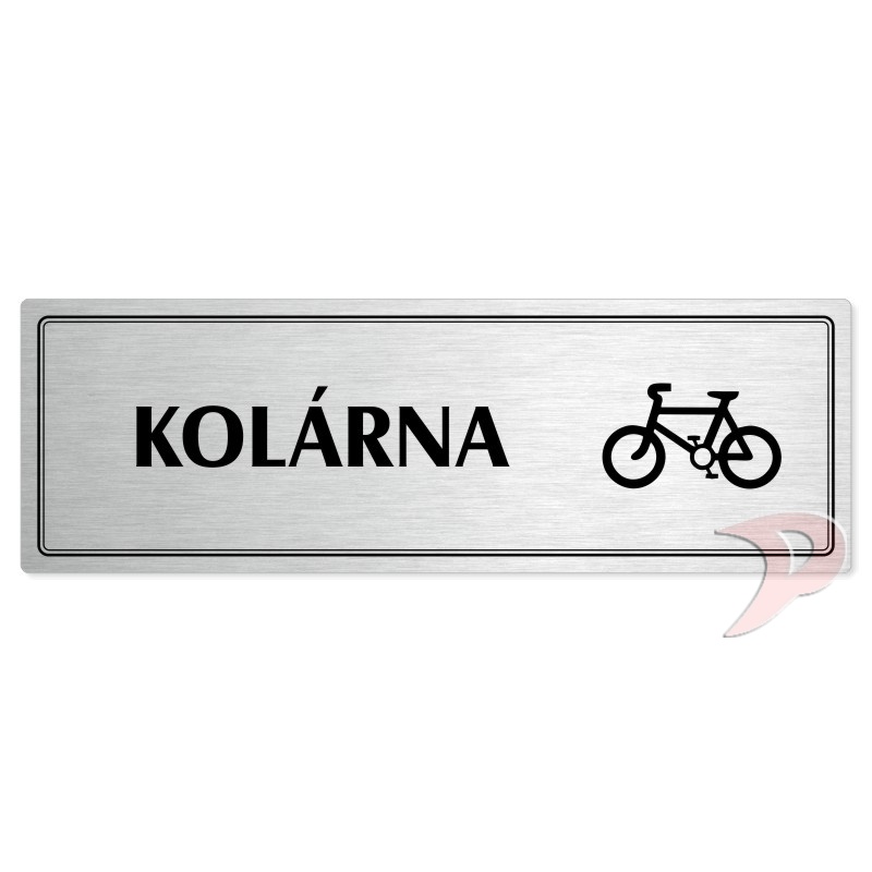 Kolárna, 240x79mm, stříbrná popiska s dvojtým rámečkem