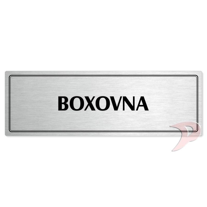 Boxovna, 200x66mm, stříbrná popiska s dvojtým rámečkem