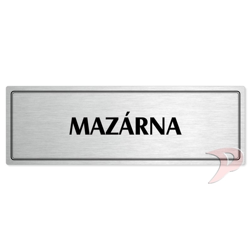 Mazárna, 200x66mm, stříbrná popiska s dvojtým rámečkem