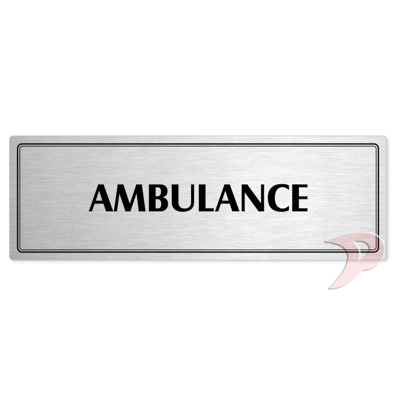 Ambulance, 200x66mm, stříbrná popiska s dvojtým rámečkem