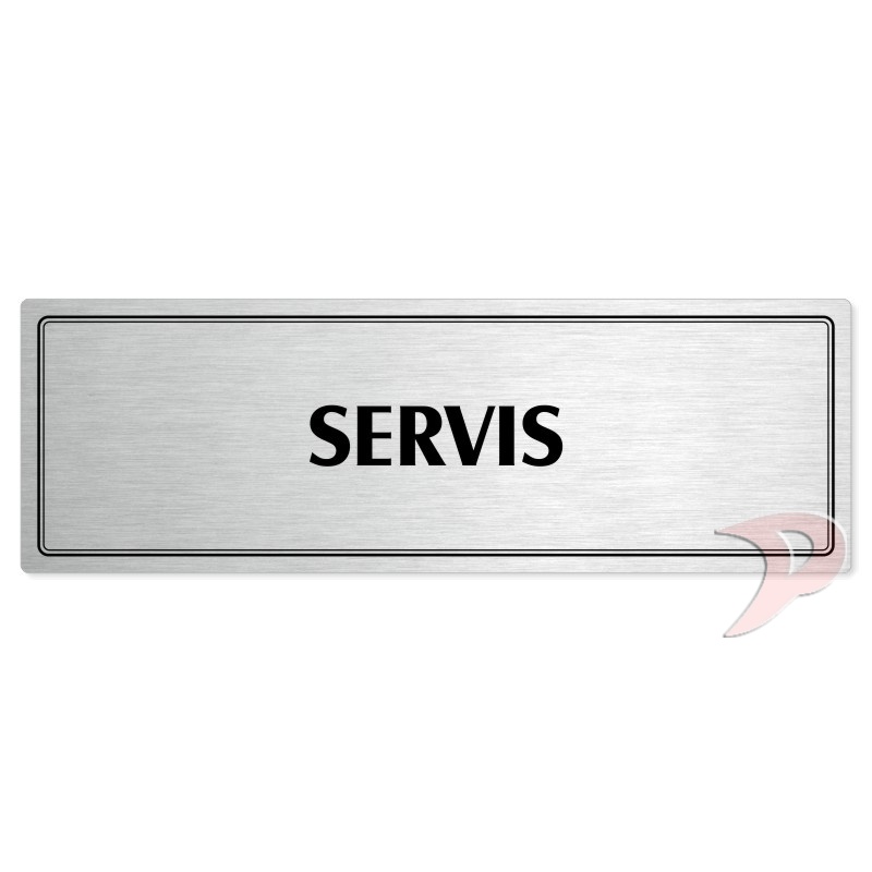 Servis, 240x79mm, stříbrná popiska s dvojtým rámečkem