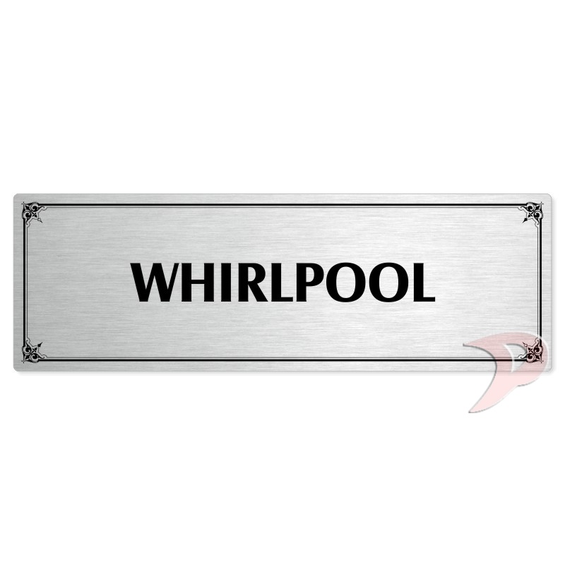 Whirlpool, 200x66mm, stříbrná popiska s okrasným rámečkem