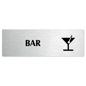 Bar, stříbrná popiska na dveře