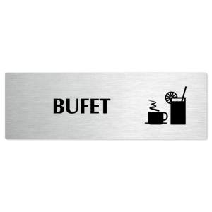 Bufet, 240x79mm, stříbrná popiska 