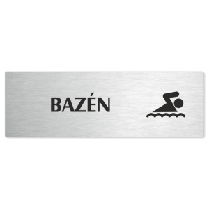 Bazén, stříbrná popiska na dveře