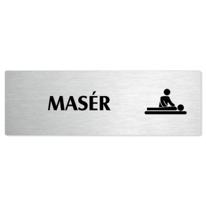 Masér, 200x66mm, stříbrná popiska 