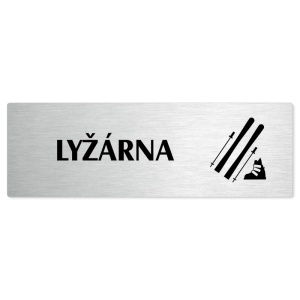 Lyžárna, 200x66mm, stříbrná popiska 