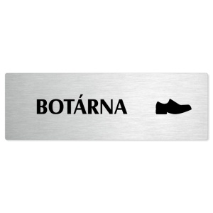 Botárna, stříbrná popiska na dveře