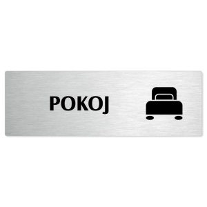 Pokoj, stříbrná popiska na dveře