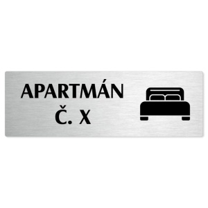 Apartmán č., 240x79mm, stříbrná popiska 
