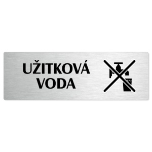 Užitková voda, stříbrná popiska na dveře