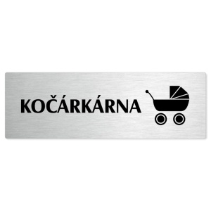 Kočárkárna, 240x79mm, stříbrná popiska 