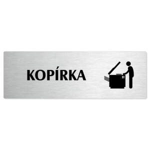 Kopírka, stříbrná popiska na dveře