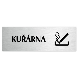 Kuřárna, 240x79mm, stříbrná popiska 