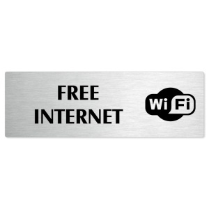 Free Internet, stříbrná popiska na dveře
