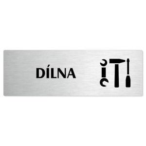 Dílna, 240x79mm, stříbrná popiska 