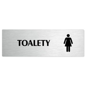 Toalety ženy, 200x66mm, stříbrná popiska 