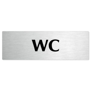 WC, stříbrná popiska na dveře