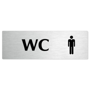 WC muži, 200x66mm, stříbrná popiska 