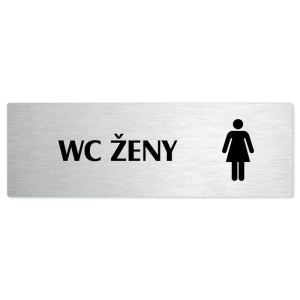 WC ženy, 200x66mm, stříbrná popiska 