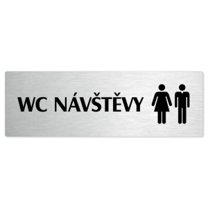 WC návštěvy společné, stříbrná popiska na dveře