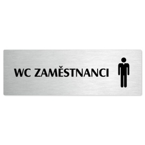 WC zaměstnanci muži, 200x66mm, stříbrná popiska 